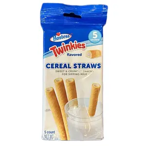 Twinkies Cereal Straws - Nostalgic Snack for Breakfast or Anytime Crunchy Milk Sweet