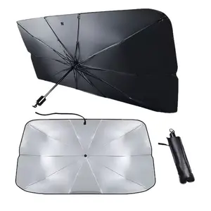 Collapsible Automotive Front Windshield Sun Barrier, Lightweight Portable Sun Shade Frame with Foldable Structure, Heat Insulating Windshield Visor Cover, Summer UV Protection Auto Interior Accessory