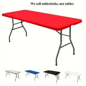 2pcs Washable Rectangular Stretch Tablecloth for Outdoor Parties and Camping- Foldable, Elastic and Fitted Fabric for Home