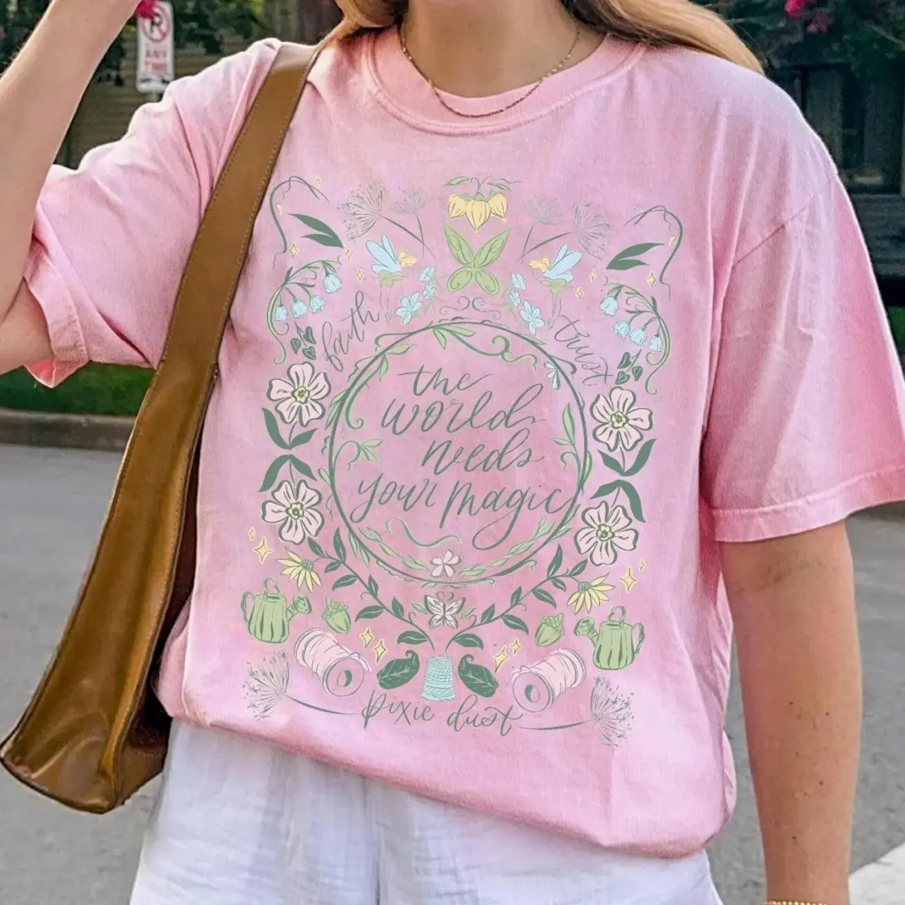 Comfort Colors Retro #TinkerrrBellll Shirt, Watercolor Fairy Graphic Tee, Faith Trust #Pixieee Dust Shirt, Family Vacation Outfit, Princess Gift LKHSZ