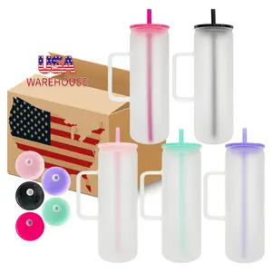 25 Pack YIPAI 20oz Frosted Straight Beverage Glass Mugs For Sublimation And UV DTF Wraps Ship From USA Warehouse Bottle Drinkware