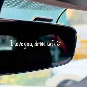 YunChoice Universal Reflective Warning Sticker Drive Safe I Love You Car Rearview Mirror Decor Decal for Safe Driving Auto Interior Exterior Decor Sticker High-End Fashion Vehicle Safety Car Accessories Car Decals