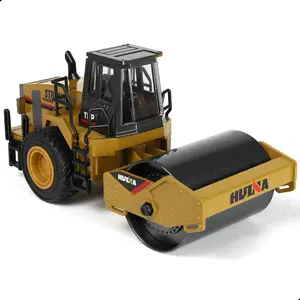 1:40 Alloy Roller Model Toy, Yellow Diecast Construction Vehicle with Rotating Drums & Authentic Details, Perfect for Collection Display & Desktop Decor, Ideal Christmas Birthday Gift for Men & Boys Collectors
