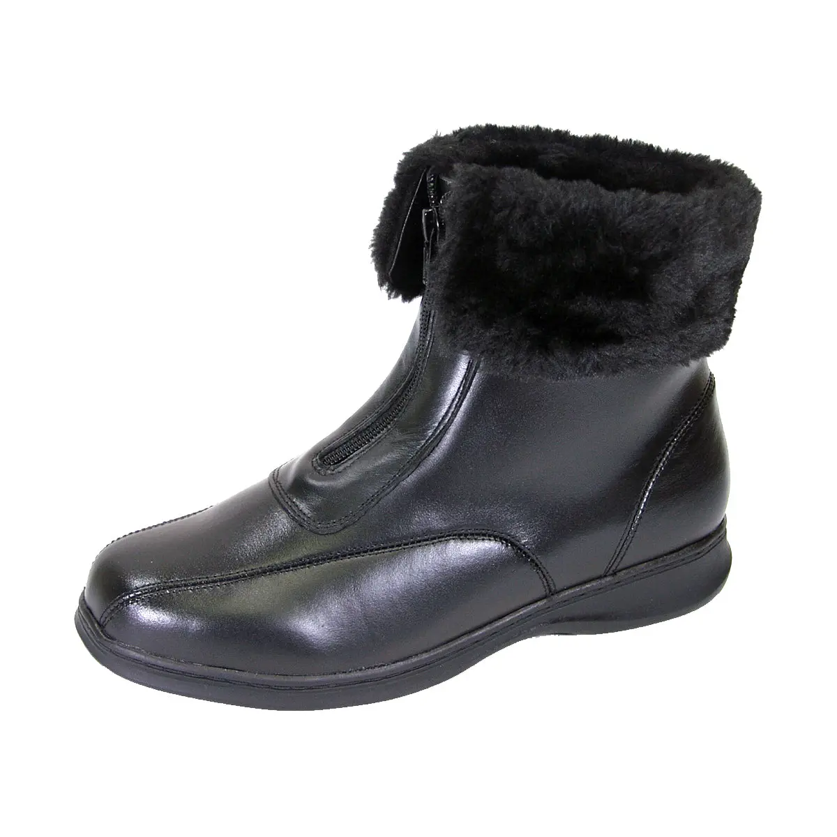 PEERAGE Lana Women's Wide Width Casual Leather Ankle Boots