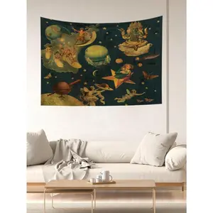Tapestry  1 Pc Printed Polyester Tapestry, Suitable For Living Room, Bedroom, Office Wall Decor, Home Decor, Party Decor, Rectangular Kitchen Wall Hanging Cloth With Drape, Wall Tapestry
