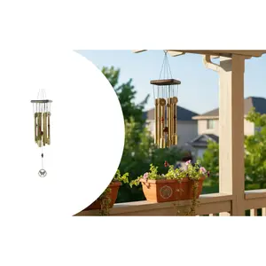 8-Pipe Hanging Wind Chimes with Butterfly Pendant, Outdoor Soothing Melodic Tone  Wind Chimes Ornaments for Garden, Patio, Balcony Home Decor
