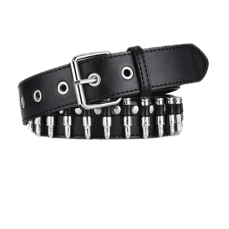 Men's Rock Style Belt PU Leather Adjustable Body Decoration Belts Gothic Rock While Holiday Costume Gift Unisex Punk Style