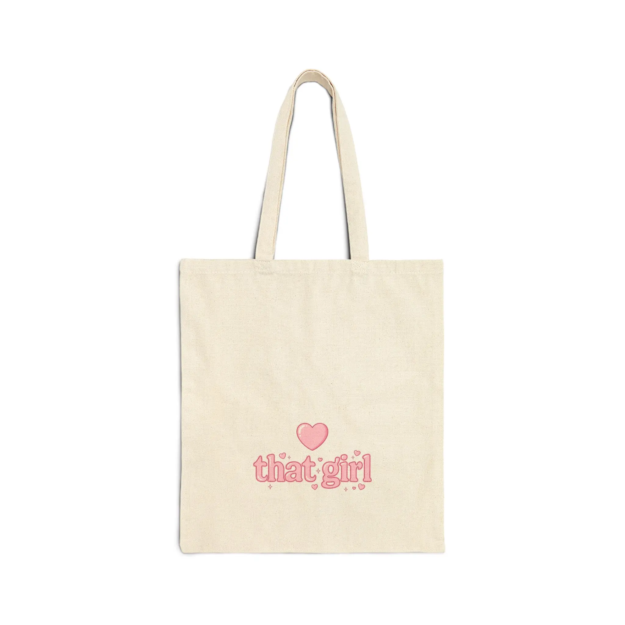 that girl pink heart Tote Bag | Cute Feminine Typography, Minimal Chic
