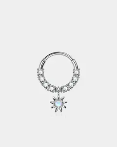 Sun Shape Dangle Hinged Segment Septum Ring Sun Shape Dangle Hinged Segment Septum Ring