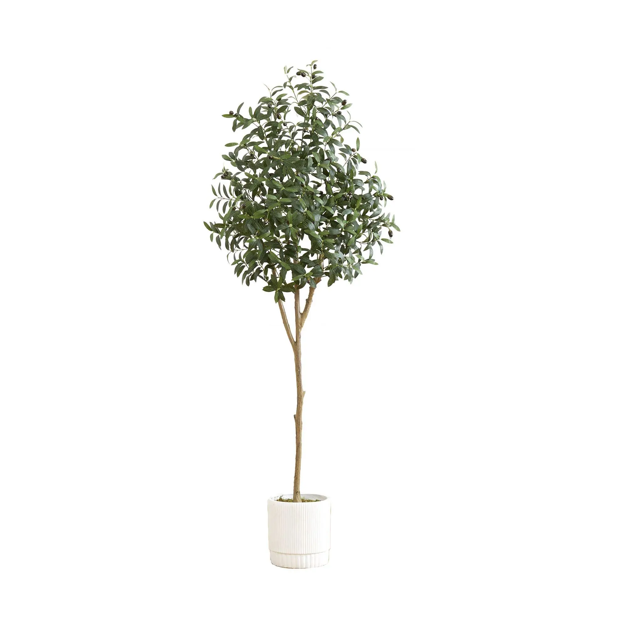 Nearly Natural 6' Artificial Olive Tree with Planter