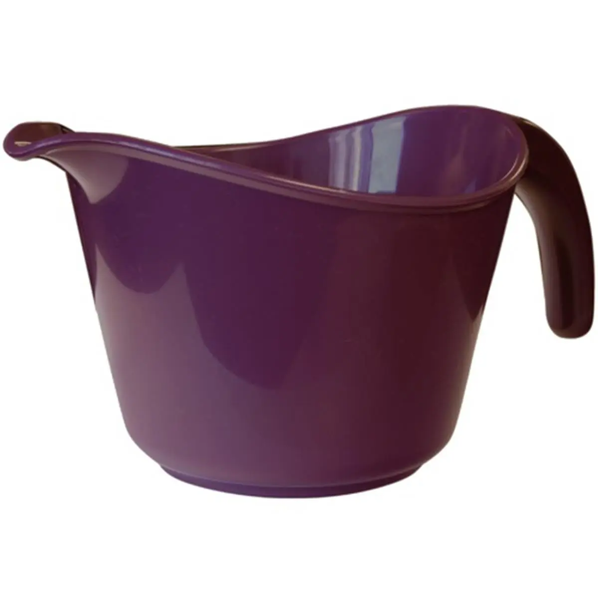 212 MAIN Sturdy 8-Cup Melamine Mixing Bowl for Pottery & Ceramics Enthusiasts - Dishwasher-Safe Thick Plastic Tableware, Handy Pour Spout, Detachable Handle, Embossed Double-Side Measurements, Non-Slip Base, Plum Color