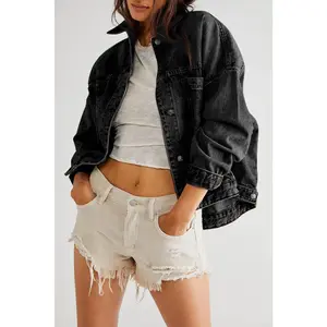 Light Blue Washed Oversized Pocketed Denim Jacket