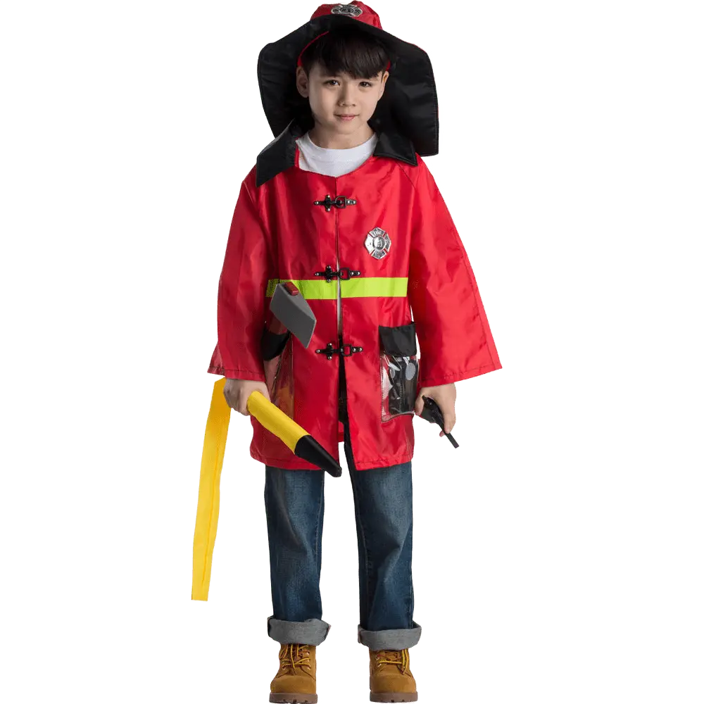 Fire Fighter Role Play Set Costume Dress For Kids - Boys Costume For Halloween, Role Play , Pretend Play Fun, Theme Party & Cosplay Costume Party