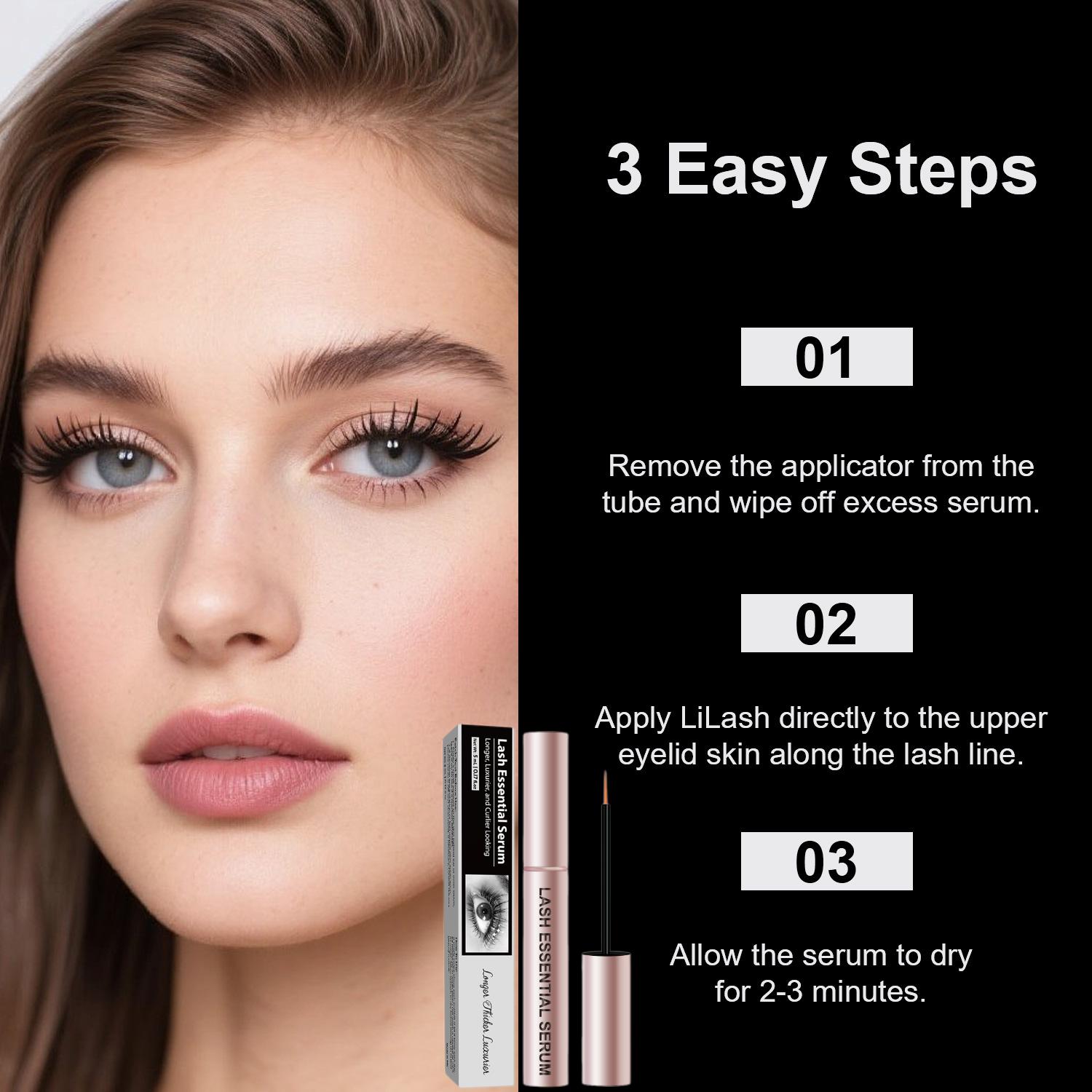 【Buy 2 BOX Receive 10ML】Eyelash Enhancing Serum with Powerful Peptides & Plant Botanicals for Thinning Lashes 5ML Makeup Cosmetic