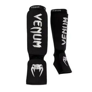 Venum Kontact Shin Guards - Black/Silver