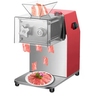 Commercial Meat Cutting Machine, 551 Lbs/H 850W Meat Shredding Machine, 3.5mm Blade Electric Meat Cutter, Stainless Steel Restaurant Food Cutter, for Kitchen Supermarket Lamb Beef Chicken, Red
