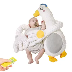 Baby Sleep Aid Stuffed Animal Ergonomic Duck-Shaped Soothing Doll with Remote Control Music & Hot Compress for Infants Newborn Calming Toy
