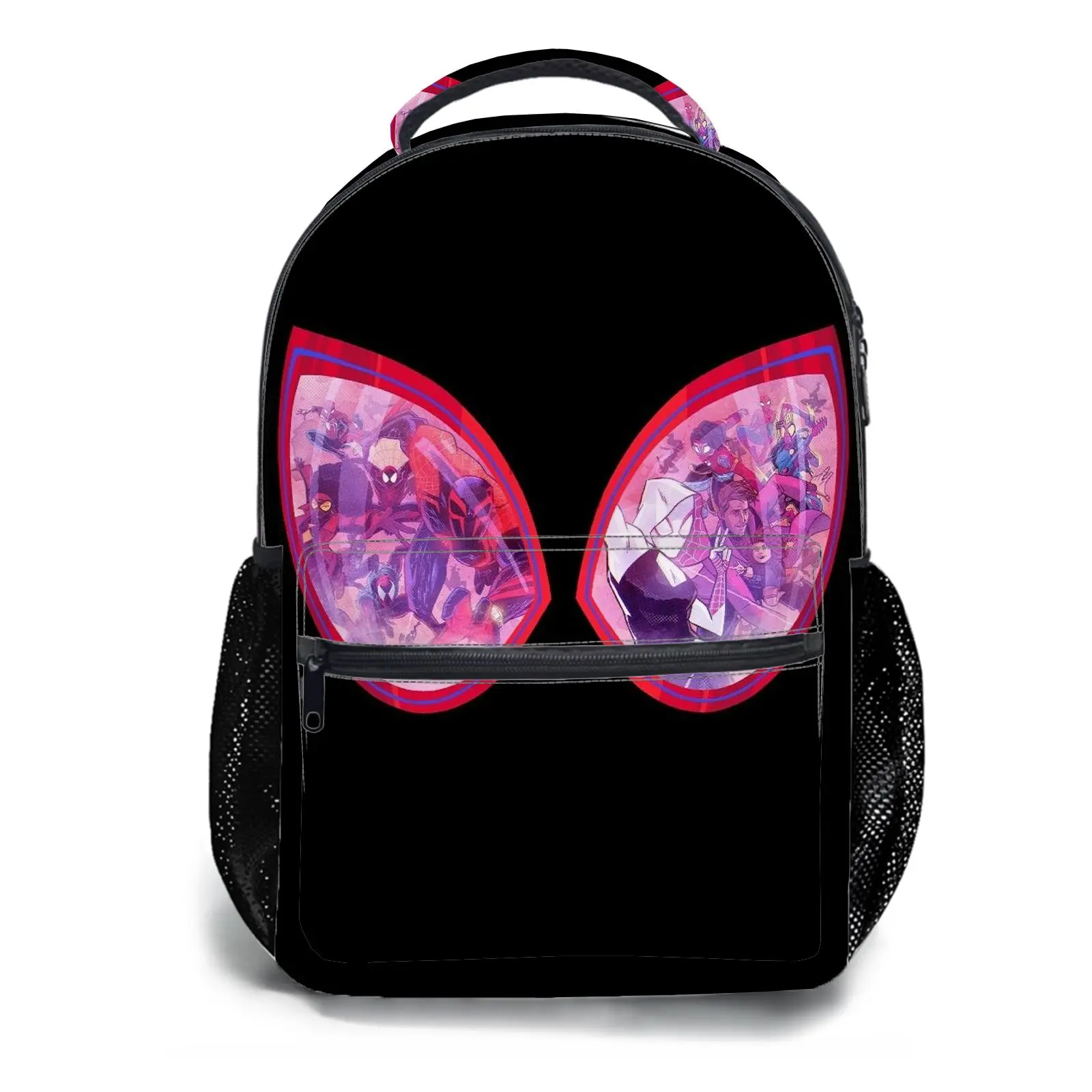 Shoulders Bag Men's and women's backpacksStudent Schoolbag Childrens Schoolbag High Quality Schoolbag Gift For Anime Spider Gwen Stacy Mask Pattern Durable Fabric Mesh Side Pockets Students Daily Use