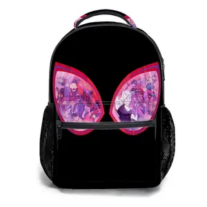 Shoulders Bag Men's and women's backpacksStudent Schoolbag Childrens Schoolbag High Quality Schoolbag Gift For Anime Spider Gwen Stacy Mask Pattern Durable Fabric Mesh Side Pockets Students Daily Use