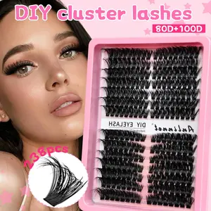 238pcs Natural Soft False Eyelashes D Curl 0.07mm Density For DIY Handmade Eyelash Extension For Daily Makeup Manga Cosplay Upgraded Gift Box With Clusters Of Lashes，Individual Lash Clusters,False Eyelashes