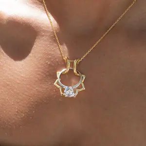 Ring Holder Necklace, Engagement Ring Keeper Necklace, Sunflower Dainty Ring Keeper Pendant Wedding Secure Ring Necklace, Doctor Ring Holder