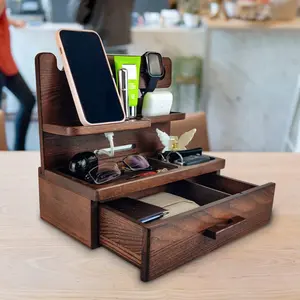 Wooden Organizer For Men, Personalized Docking Station, Desk And Bedside Organizer, Ideal Gift For Dad, Father’S Day