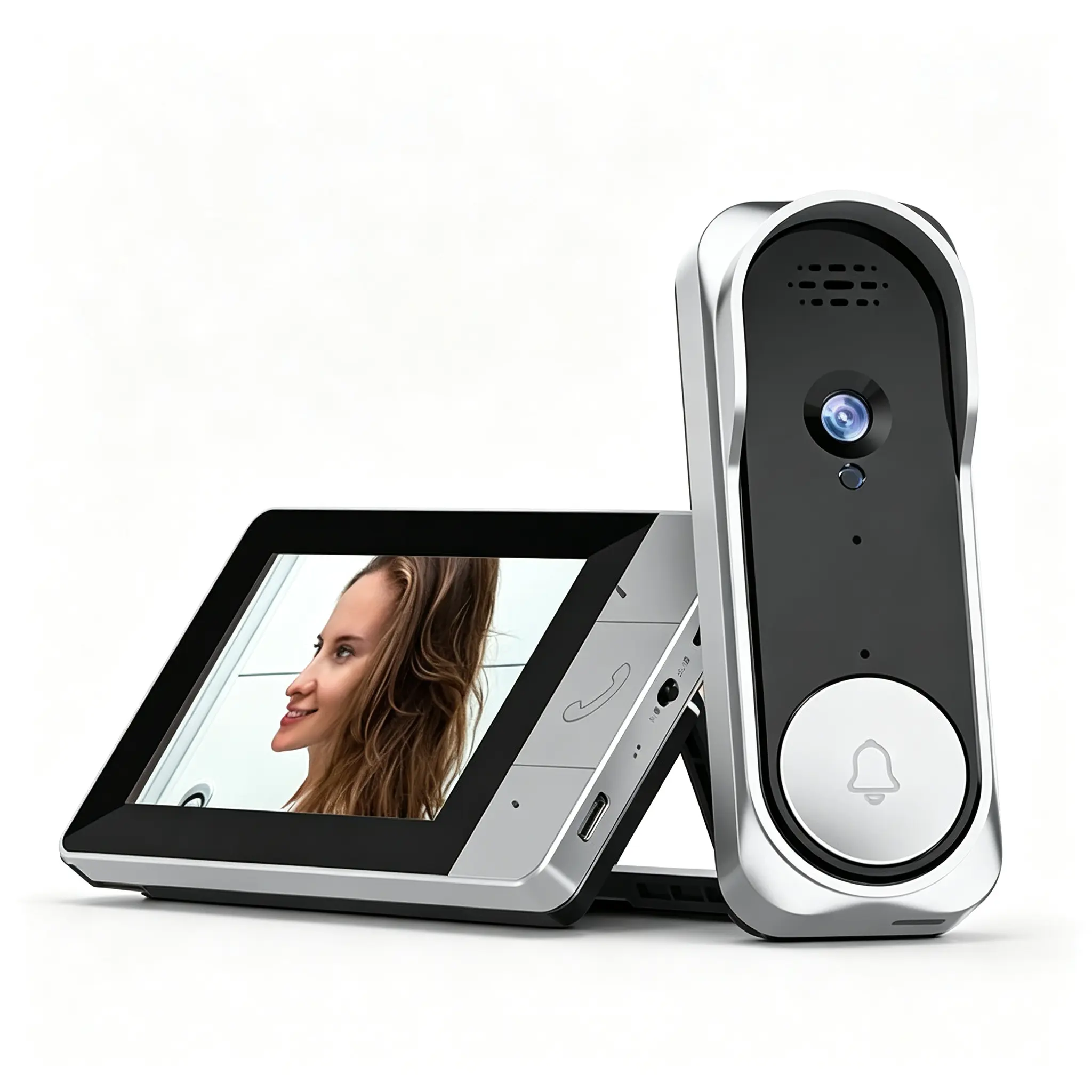 NT601 Wireless Video Doorbell with 4.3 Inch HD Monitor, No WiFi/No App, 2.4G Connectivity, 30M Range, 2-Way Intercom, Infrared Night Vision, Auto Visitor Record, 128GB TF Card Support