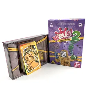 Happy Virus Strategy Board Game Cards Set, Tabletop Games, Fun Tabletop Game, Edition, Fast-Paced Chess and Card Games, Evil Virus Evolution Stack, Paper Material