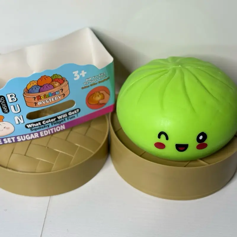 Jumbo Bun Squishy Mystery Sugar Edition | Rainbow Mystery Slow Rise Dumpling Sensory Toy