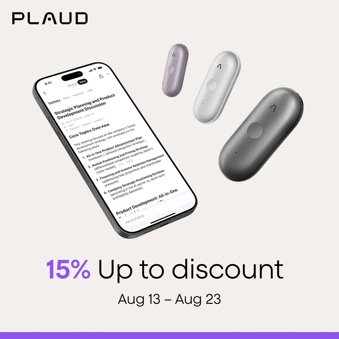 Plaud NotePin / NotePin S Wearable AI Voice Recorder, One-Touch Clip Recording, AI Transcription for Meetings, Interviews & Daily Work, Useful Gadget & Gift for Him or Her