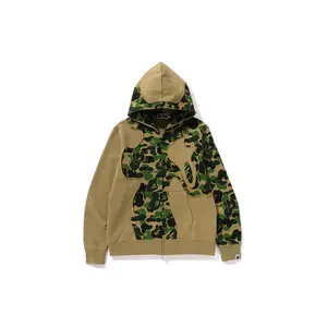 Bape ABC Green Camo Patchwork Zip Hoodie