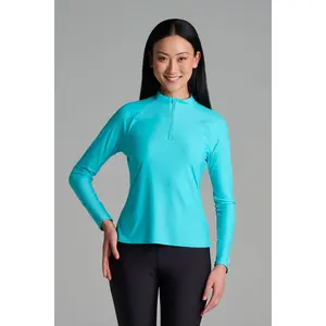 Womens Bal Harbour Long Sleeve Rash Guard | Blue Curacao