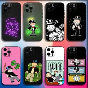 Dollar Alec Monopoly Man Phone Case For iPhone 17 16 15 14 13 12 11 Pro Max Plus Air Soft Black Cover Cellphone Smartphone Casing Protection