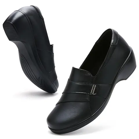 Women's 2025 Summer Retro Synthetic Slip-On Flats - Black Flat Shoes, Casual Cute Lightweight Waterproof Basic Ankle Footwear, Comfortable Walking Shoes for Daily Wear, Holiday Use