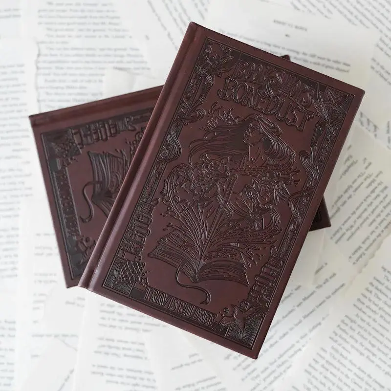 Bookshops and Bonedust LitJoy Collector's Signed Edition Hardback Novel, Book Series for Adults, Debossed Leatherette Cover with Ribbon Bookmark by author Travis Baldree, prequel to Legends an Lattes