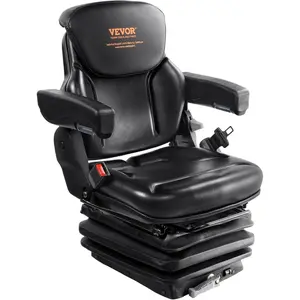 VEVOR Universal Forklift Seat, Tractor Seat with Armrest Adjustable Backrest, Shock Absorption, Secure Micro Switch, High - Resilience PVC Mower Seat for Tractor Excavator, Skid LoaderVEVOR Super Brand Day