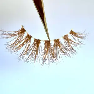 Clear Band Colored Eyelash Extensions Ginger Strip for Makeup and Cosmetic - Eyelashes Extensions