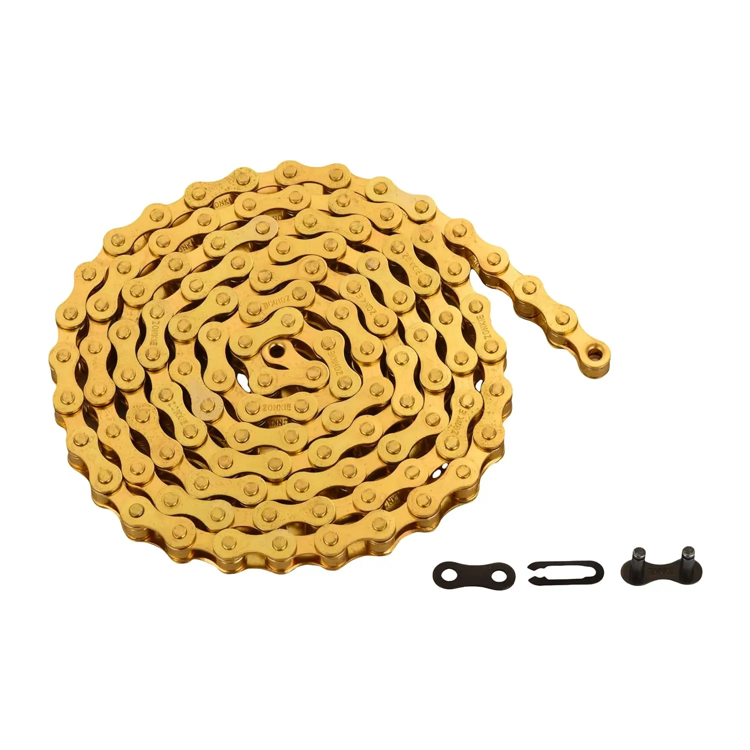 Golden 1-Speed Bicycle Chain, 1/2×1/8 in, 116L Metal Bicycle Components & Parts for Home Supplies Festive Party Needs