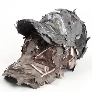 American Style Baseball Cap Leaf Bionic Camouflage Trucker Hat Jungle Camo Curved Brim Soft Top Sun Hat for Outdoor Training