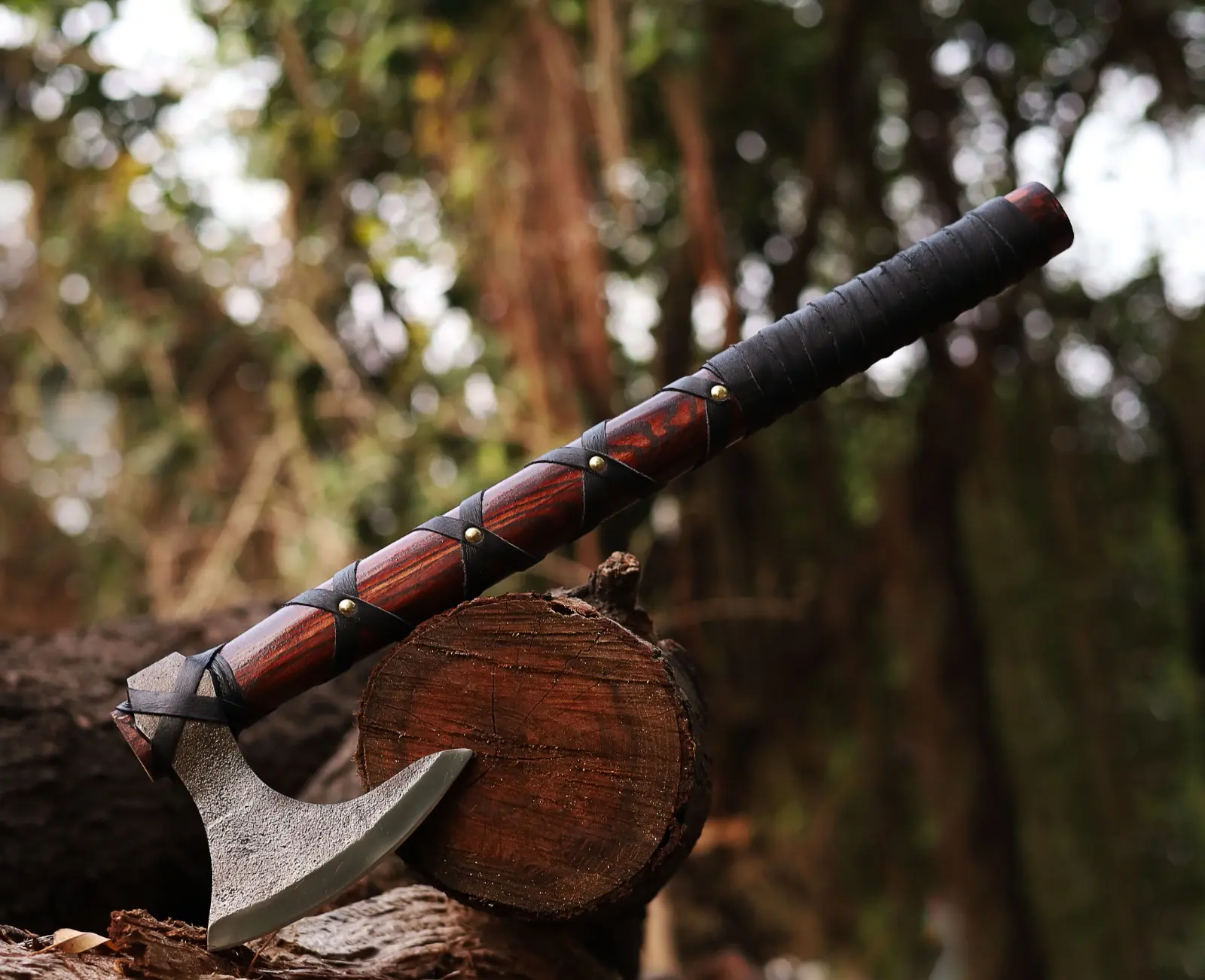 Handmade Viking Ragnar Axe | Forged Tomahawk with Leather Sheath | Norse-Inspired Collectible Gift