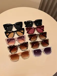 10 Pairs American Style Multicolor Large Frame Summer Sunglasses, Perfect for Daily Commute, Beach Vacation, Ideal Gift Choice