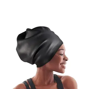 Extra Large Swim Cap for Braids & Dreadlocks, Waterproof Silicone Cover, Keeps Hair Dry, Easy to Wear, Adults & Youth