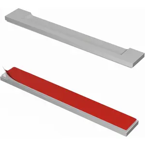STB Self-Adhesive Edge Fingerpull Door Handle - Screwless, Peel and Stick on , , Metal, Plastic - Sliding Doors Knob for Kitchen Fronts, Drawers & Dressers Panels - 2 Pack -