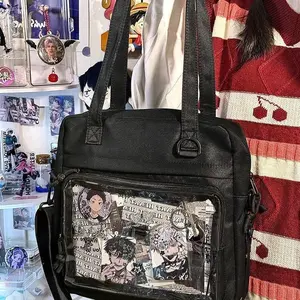 New Kawaii Ulzzang Itabag Girls Simple High Quality Nylon Shoulder Bag With Display Plate Crossbody Bags College Student Ita Bag