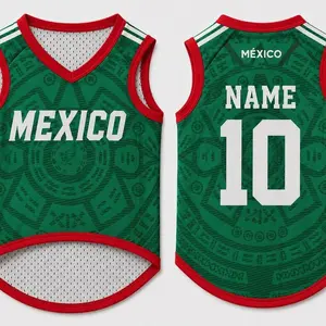 Mexico Dog Soccer Jersey, Customizable Pet Football Shirt, Game Day Outfit
