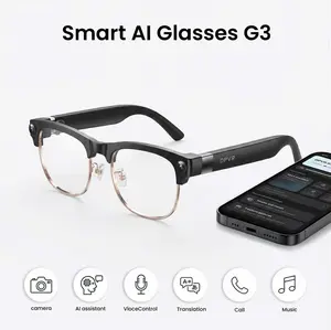 DPVR G3 AI Semi-Rimless Smart Glasses — 8MP Built-in Camera, Hands-Free First-Person View (POV) Video Recording, Voice Control, Wireless Wearable Technology, AI Assistant, Translation, Calling & Music Functions (2026 New Model)
