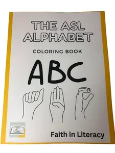 Faith in Literacy ASL ABC Alphabet Coloring Book - Soft Cover Kids Learning Materials, Fun and Interactive Homeschooling English Learning Book for Preschoolers, Speech Therapy Support