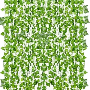 12 Pack 84 Feet Fake Ivy Leaves Vines Artificial Garland Greenery Hanging Plants for Bedroom Decor Aesthetic, Party Wedding Wall