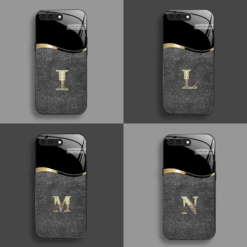 Suitable for [iPhone 8 Plus] New high-end flashing letter glass mobile phone case New business simple metal paint electroplated glass mobile phone case Affordable anti-fall and anti-fingerprint-888