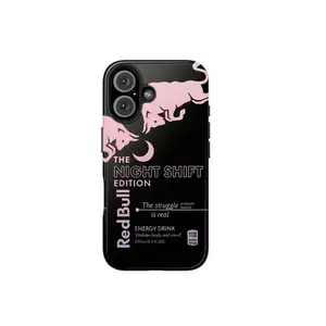 Red Bull Energy Drink Phone Case – Funny Day Shift & Night Shift Edition Cover, Cute Aesthetic Protective Case Compatible with iPhone 17 Pro Max 16 Plus 15 14 13 12 11, Samsung Galaxy S25 S24 S23 S22 S21